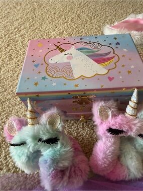 Unicorn Dress Up Accessory Lot Jewelry Box Headbands, Scrunchies Fairy Costume